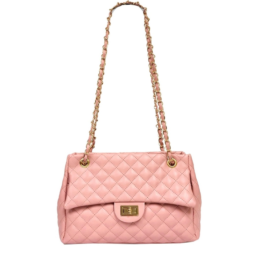 COPY - Pink Quilted Crossbody Satchel